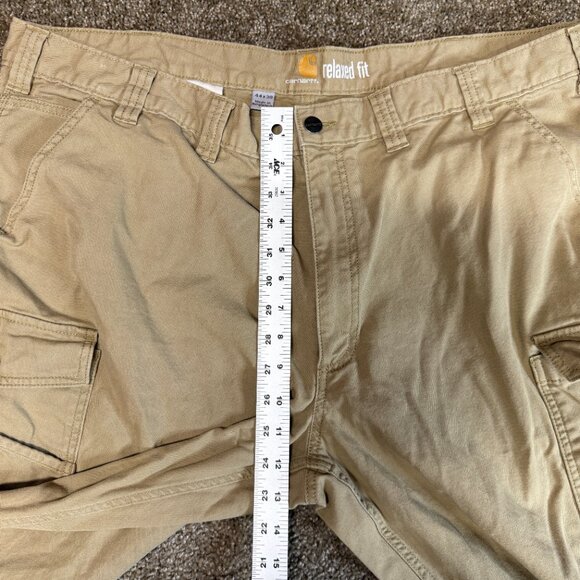 Carhartt Cargo Pants Relaxed Fit Mens 44x30 Tan Logo Straight Leg - Picture 7 of 15
